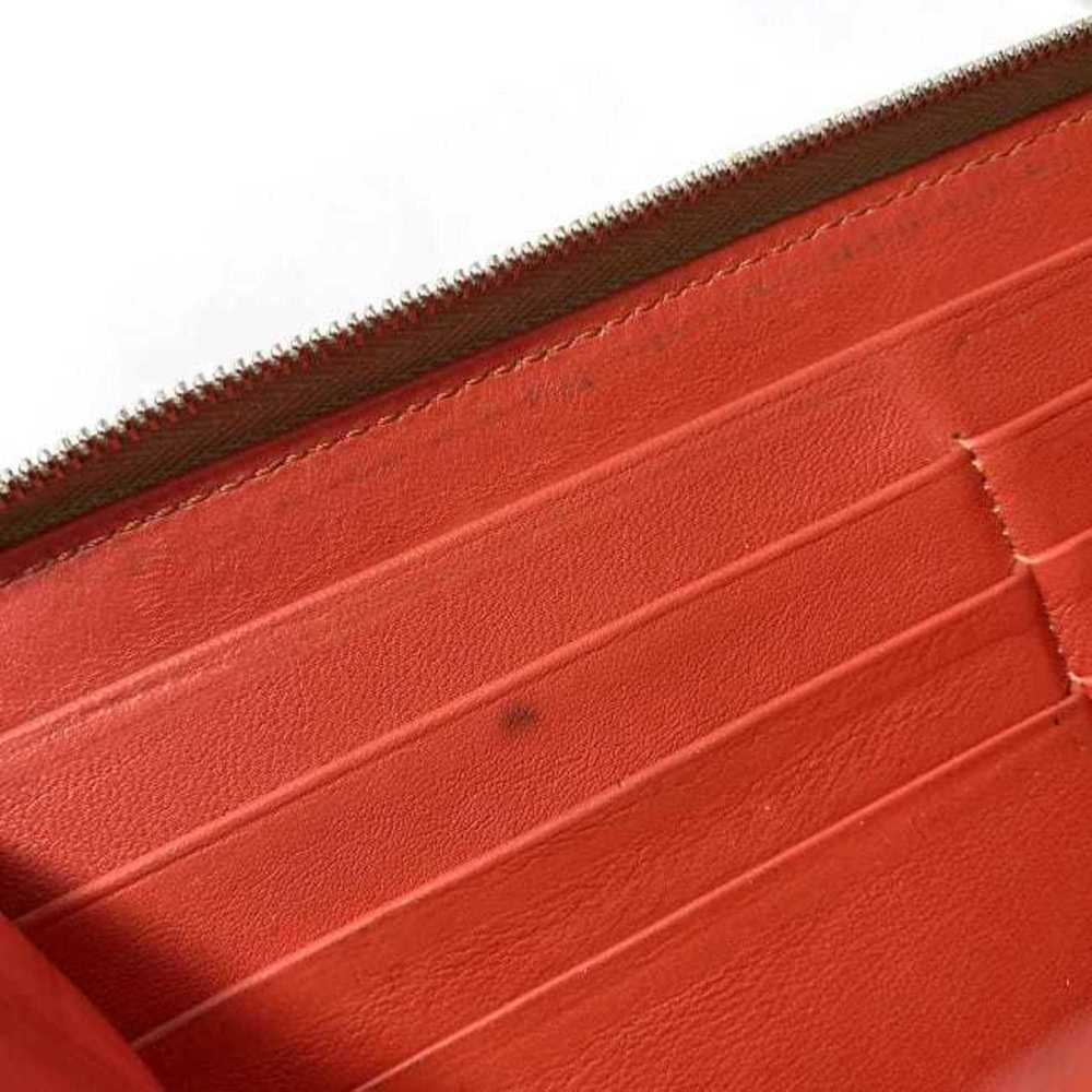 CELINE Round Long Wallet Beige Red Silver Leather Zip Ladies - Picture 8 of 10